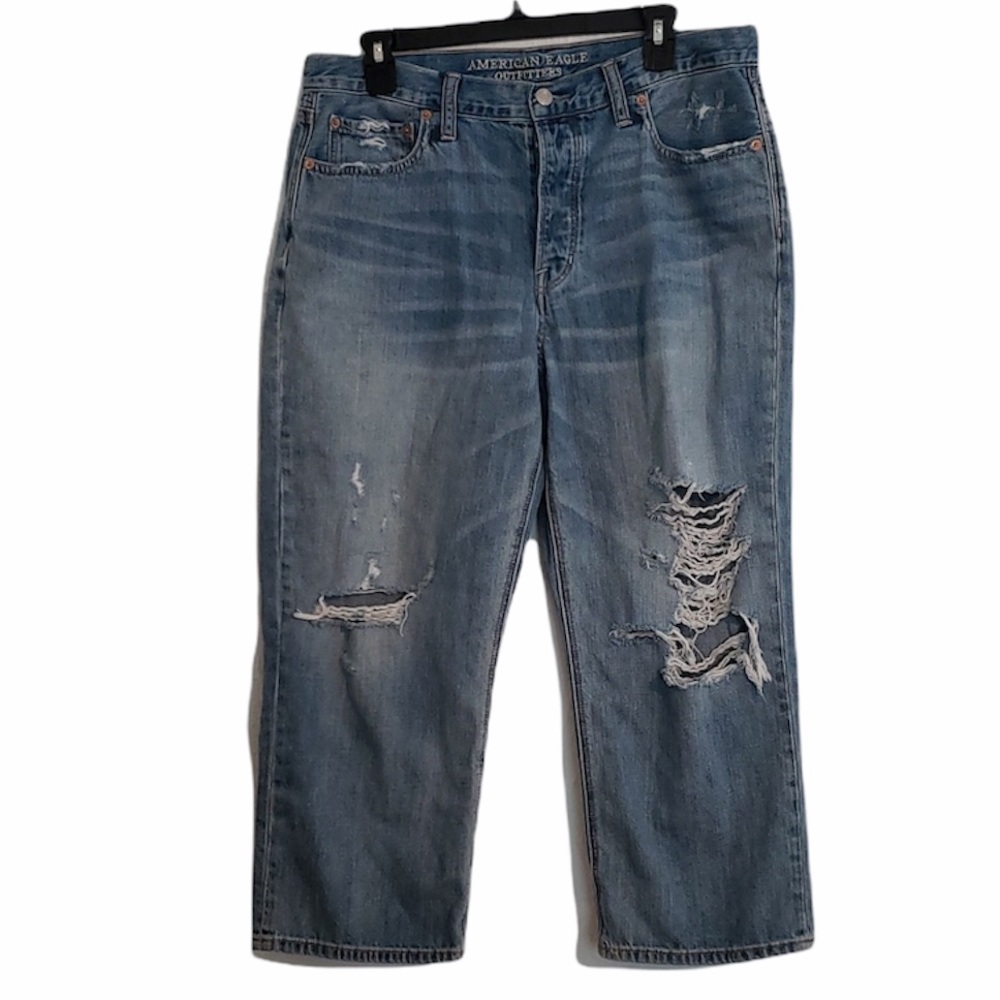American eagle vintage hi rise button fly straight jeans